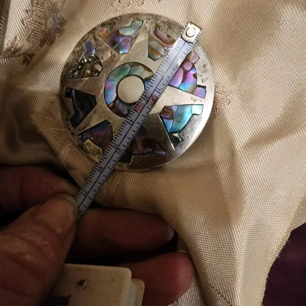 Vintage Taxco Silver Abalone brooch/pendant‎